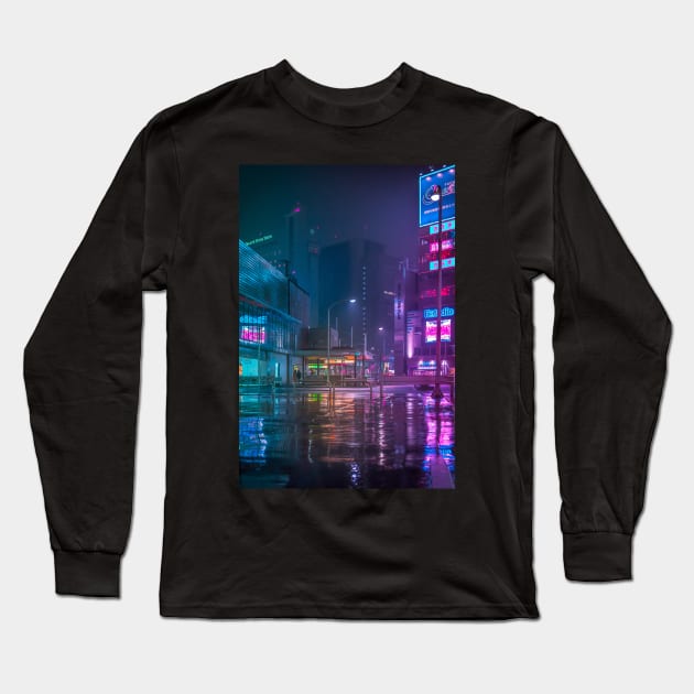 Only the rain Downtown Tokyo Long Sleeve T-Shirt by TokyoLuv